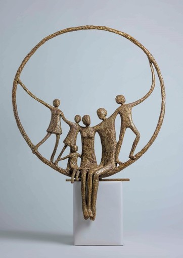 Sylvie DERELY - Escultura - La famille dans la roue