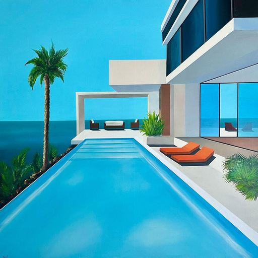 Daniel RAYNOTT - Painting - In ocean view the air is clear