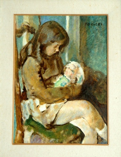 Cesare PERUZZI - Gemälde - Katia con bambola