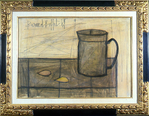 Bernard BUFFET - Painting - still life with coffee pot and lemon
