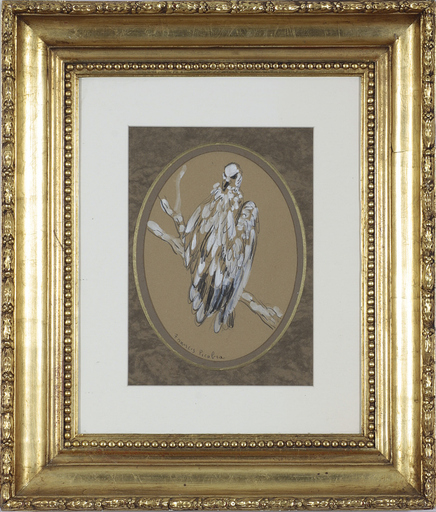 Francis PICABIA - Drawing-Watercolor - Uccello sul ramo