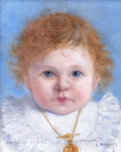 Gabriel Marie BIESSY - 绘画 - Portrait de nouveau-né (Madeleine)