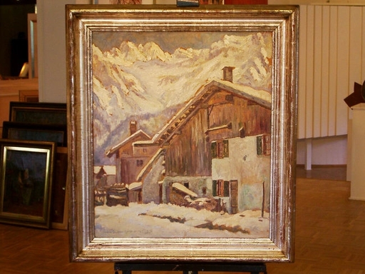 Paul MASSOW - Pittura - Bergdorf im Winter