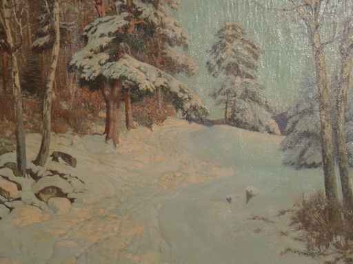 Paul WEIMANN - Painting - schlesische Winterlandschaft