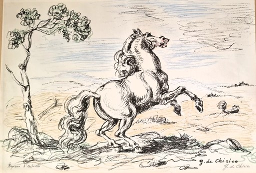 Giorgio DE CHIRICO - Estampe-Multiple - Cavallo in libertà