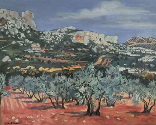 Yves BRAYER - 绘画 - Terre rouge aux Baux de Provence