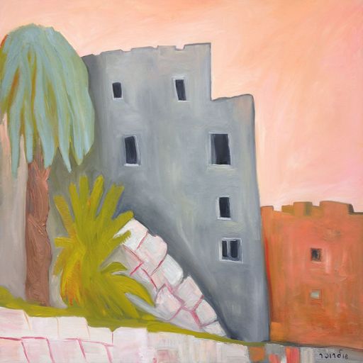 Janna SHULRUFER - Painting - Cityscape in Jerusalem