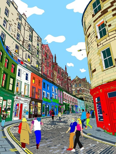 Marco SANTANIELLO - 绘画 - Victoria Street, Edinburgh