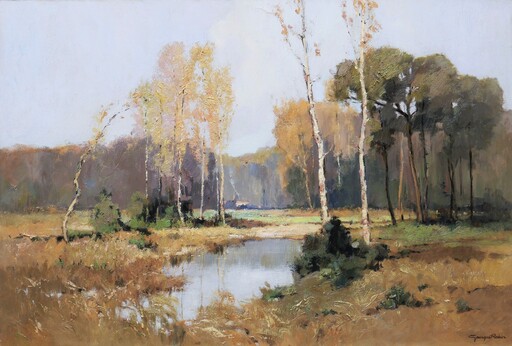 Georges Charles ROBIN - Pittura - Paysage de Sologne en automne