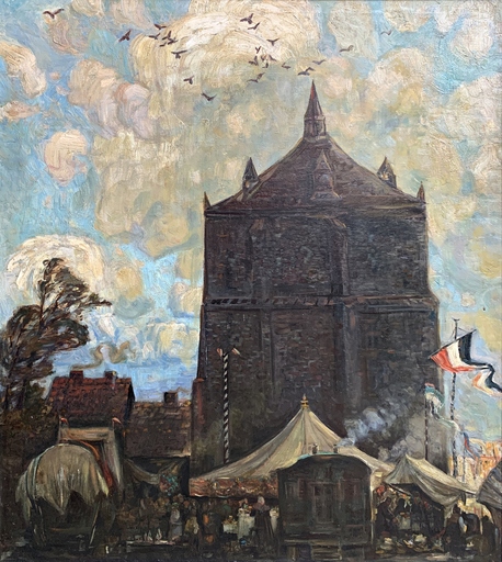Hans HARTIG - Gemälde - Jahrmarkt vorm Thor