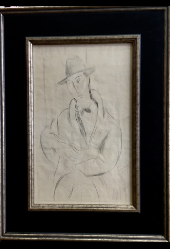 Amedeo MODIGLIANI - Drawing-Watercolor - L’homme au chapeau 