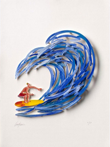 David GERSTEIN - Dibujo Acuarela - Surfer