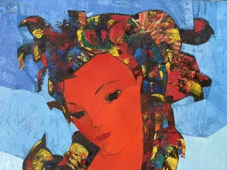 Jeune femme la robe color e by Igor TCHOLARIA buy art online