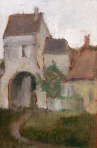 Paul SIEFFERT - Gemälde - Le logis-porte de l'Abbaye de Saint-Jean-aux-Bois