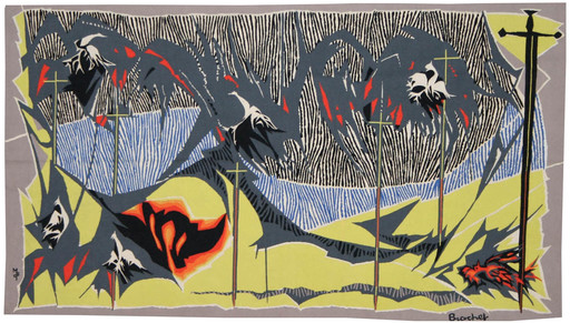 Jacques BRACHET - Tapestry - Les épées d'or