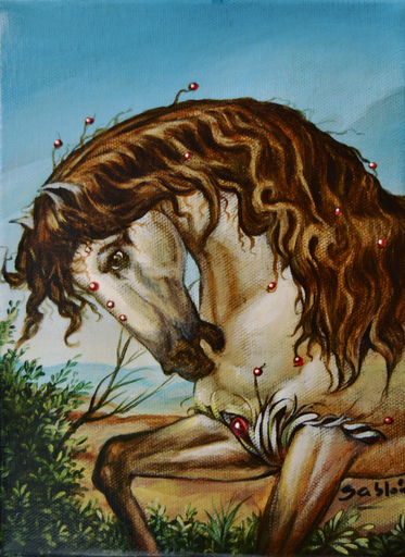 Carlos SABLÓN - Peinture - Tête de Cheval