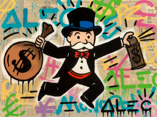 Alec MONOPOLY - Painting - MONOPOLY MONEY TAG