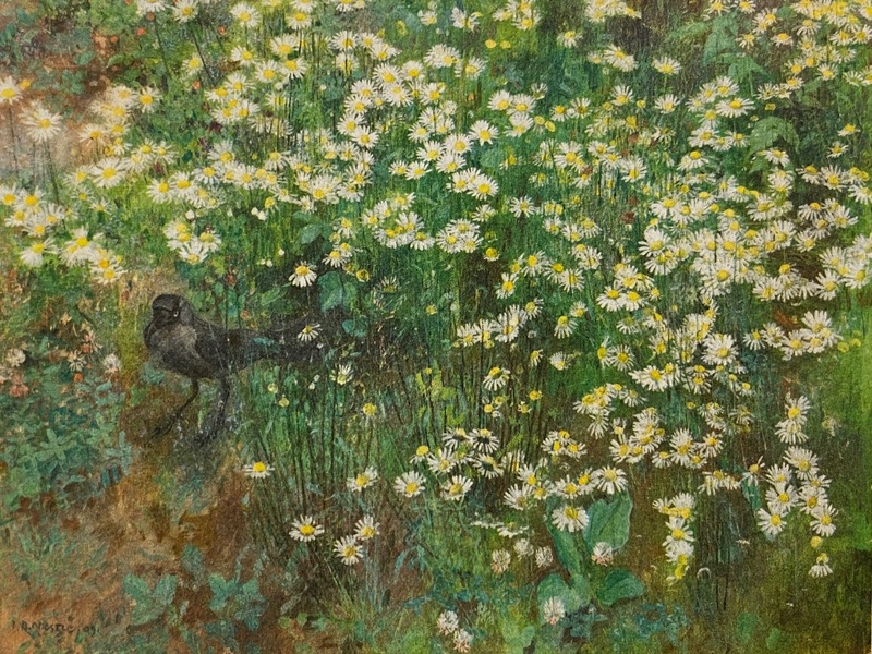 Jean Bloé NIESTLÉ - Painting - Coucas dans champ de marguerites. 1909. Öl auf Leinwand. Unt
