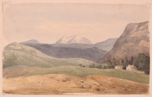 Laurent DEROY - Dibujo Acuarela - Alpine Landscape, 1820'S