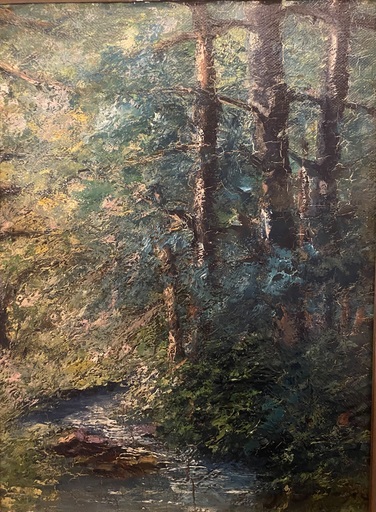 Alfred DE KNYFF - Gemälde - Bach im foret de Fontainebleau