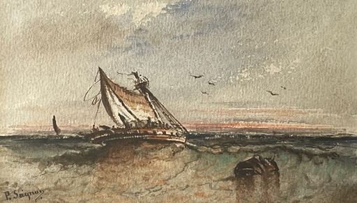 Paul SEIGNON - Drawing-Watercolor - Marine