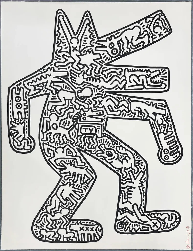 Keith Haring Members Only Men's Graffic Art Bomber Jacket