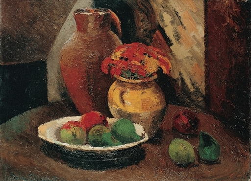 Pierre Jean DUMONT - Peinture - Still life with bowl of fruits