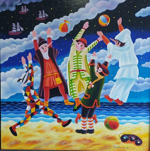 Antonio CALABRESE - Pintura - Quando i pinocchi giocavano a pallone