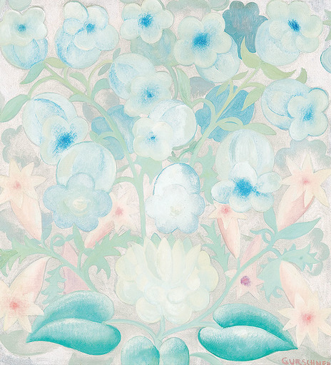 Herbert GURSCHNER - Pintura - Blaue Glockenblumen 