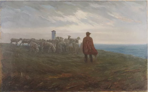 Pietro D'ACHIARDI - Pintura - Pastore con gregge