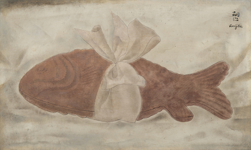 Tsuguharu FOUJITA - Gemälde - Poisson en chocolat - cadeau