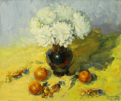 Yuriy DEMIYANOV - Peinture - Tangerines and Candy