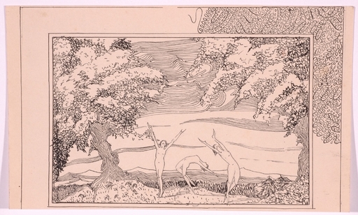 Rudolf WILKE - Zeichnung Aquarell - "Dancing Nymphs", Drawing, ca.1900