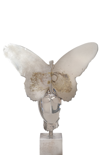 马诺罗·瓦尔代斯 - 雕塑 - Double Butterfly (Silver)