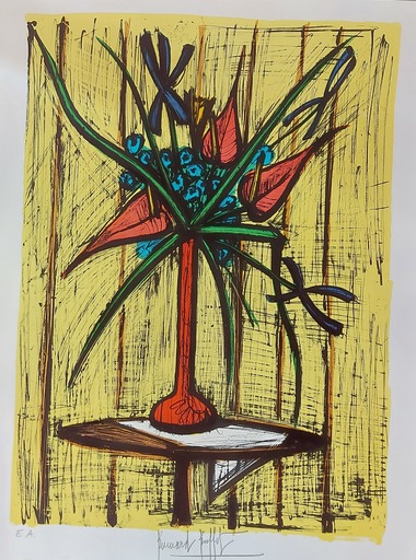 贝纳•毕费 - 版画 - Anthuriums et Iris (1981)
