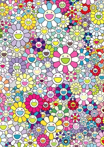 Takashi MURAKAMI - Druckgrafik-Multiple - Champagne Supernova: Multicolor + Pink and White Stripes