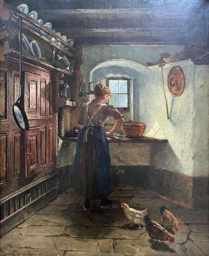 Henrik NORDENBERG - Pintura - Woman in an Interior