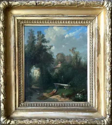 John Appleton BROWN - Pintura - Peacock landscape II - Circa 1866-67 or 1874