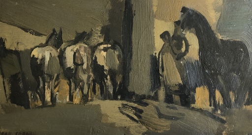 Jean CORNU - Pintura - le cheval noir