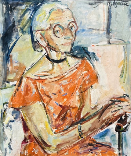 Max AGOSTINI - Gemälde - Dame au fauteuil