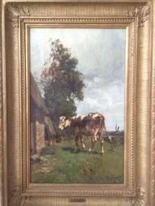 Émile Charles DAMERON - Peinture - Kuh vor Gehöft