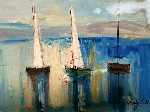 Shaul OHALI - 绘画 - Boats