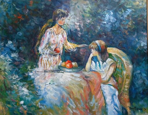 Vladimir PORETSKOV - Pittura - Jeunes femmes au jardin