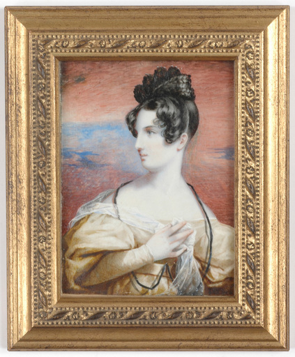 Miniature - John Linnell (1792-1882)-Attrib., "Portrait of a lady"