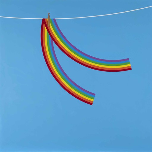 Patrick HUGHES - 绘画 - Wet Rainbow for David