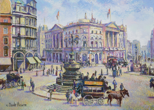 Hugues Claude PISSARRO - Drawing-Watercolor - Midi Piccadilly (Londres Royaume Uni)	