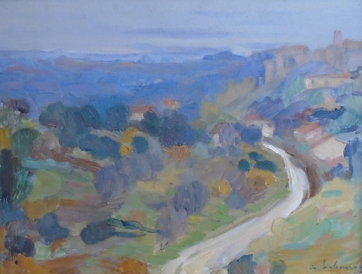 Albert Marie LEBOURG - 绘画 - PAYSAGE PANORAMIQUE BRUMEUX
