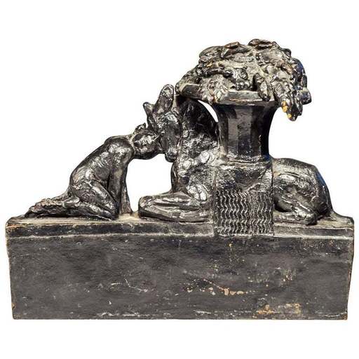 Max BLONDAT - Skulptur Volumen - Max Blondat, Donkey and flowered fascinator, Bronze, circa 2