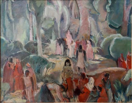 Jean-Désiré BASCOULES - Painting - "FEMMES A L'OASIS"
