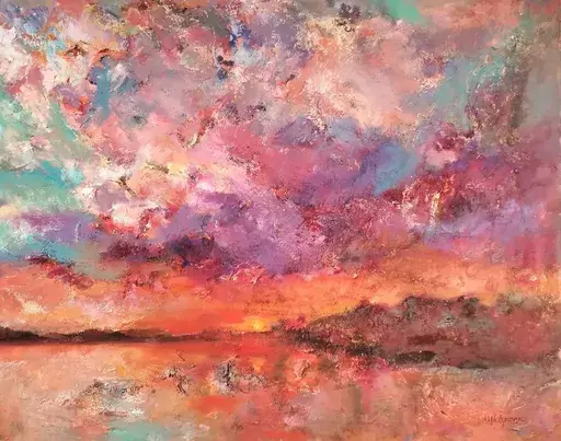 Iryna MALYNOVSKA - Pintura - Crépuscule Écarlate